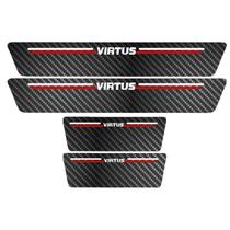 Kit Soleira Protetora Porta Premium Red Carbono - Virtus