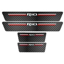 Kit Soleira Protetora Porta Premium Red Fibra Carbono - Rio