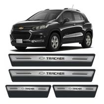 Kit Soleira Resinada Proteção Porta Chevrolet Tracker Prata
