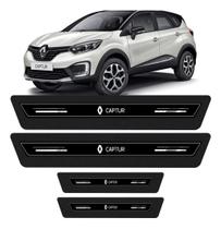 Kit Soleira Resinada Proteção Porta Renault Captur - Preto