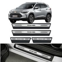 Kit Soleira Resinada Proteção Premium Prata Silver Chevrolet Tracker 2020 2021 2022 2023