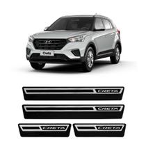 Kit Soleiras Aço Escovado NP - Protetor Premium Creta 2017 a 2021 Kit Soleiras Aço Escovado NP - Protetor Premium Creta 2017 a 2021