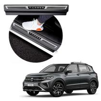 Kit Soleiras Aço Escovado NP - Protetor Premium T-Cross 2020 a 2026 Kit Soleiras Aço Escovado NP - Protetor Premium T-Cross 2020 a 2026