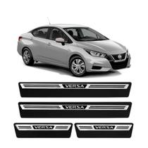 Kit Soleiras Aço Escovado NP - Protetor Premium Versa 2012 a 2020
