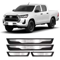 Kit Soleiras Led Azul Aço Inox KX3 - Hilux 2016 a 2025 Kit Soleiras Led Azul Aço Inox KX3 - Hilux 2016 a 2025