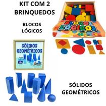 Kit Solidos Geometricos e Blocos Logicos