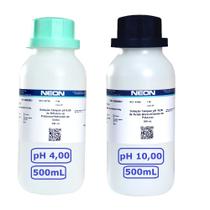 Kit Solução Tampão Phmetro Ph 4 E 10 500mL Cada