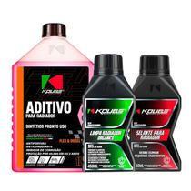 Kit Soluções para Radiador - Limpa Radiador + Selante para Radiador + Aditivo Sintético Pronto Rosa KOUBE