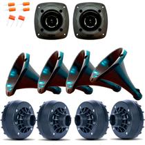 Kit Som 4 Driver + 2 Tweeter + 4 Cornetas 720w + Capacitores