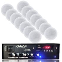 Kit Som Ambiente 300w Bluetooth + 14 Caixas P/gesso Brancas Kit Som Ambiente 300w Bluetooth + 14 Caixas P/gesso Brancas