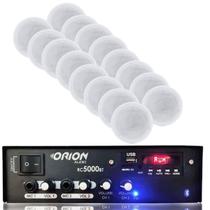 Kit Som Ambiente 300w Bluetooth + 16 Caixas Acústica Gesso