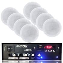 Kit Som Ambiente 300w Bluetooth +8 Caixa P Gesso Red Branca