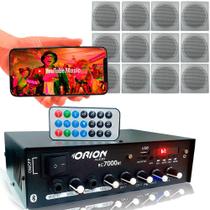 Kit Som Ambiente 4 Canal 500 Watts + 12 Arandela Br Quadradas