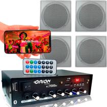 Kit Som Ambiente 4 Canal 500 Watts + 4 Arandela Br Quadrada Kit Som Ambiente 4 Canal 500 Watts + 4 Arandela Br Quadrada