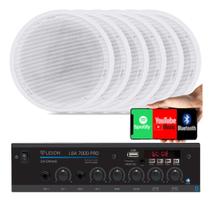 Kit Som Ambiente 4 Canal 500 Watts + 6 Caixa Para Teto/gesso