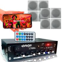 Kit Som Ambiente 4 Canal 500 Watts + 8 Arandela Br Quadrada