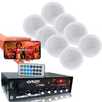 Kit Som Ambiente 4 Canal 500 Watts + 8 Caixa Br Red Gesso