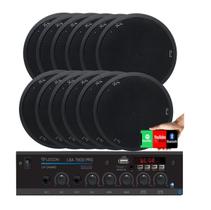 Kit Som Ambiente 4 Canal 500watts + 12 Caixas Para Teto/gesso Preto
