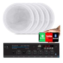 Kit Som Ambiente 4 Canal 500watts + 5 Caixas Para Teto/gesso