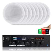 Kit Som Ambiente 4 Canal 500watts + 8 Caixas Para Teto/gesso