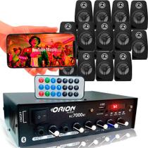 Kit Som Ambiente 500 Watts Bluetooth +16 Caixas Parede Preta