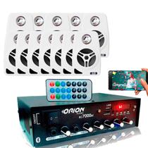 Kit Som Ambiente 500w Bt+12 Caixas Parede Brancas Leson