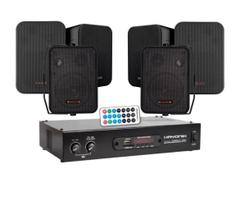 Kit Som Ambiente Amplificador 1000 80w Rms + 6 Caixas Acústica Hayonik Kit Som Ambiente Amplificador 1000 80w Rms + 6 Caixas Acústica Hayonik