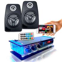 Kit Som Ambiente Amplificador Bluetooth E Caixas Acústicas