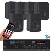 kit Som Ambiente Amplificador LSA7000-Pro Leson + 6 Caixas Acústica MSB60 Hayonik