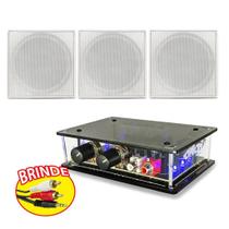 Kit Som Ambiente Amplificador Pc + Caixa Acustica Para Gesso Kit Som Ambiente Amplificador Pc + Caixa Acustica Para Gesso