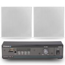 Kit Som Ambiente Amplificador Receiver Frahm Slim 500 2 Arandelas 40w Frahm Quadrada ou Redonda Kit Som Ambiente Amplificador Receiver Frahm Slim 500 2 Arandelas 40w Frahm Quadrada ou Redonda