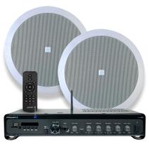 Kit Som Ambiente Apartamento 2 Arandelas Jbl de Embutir Teto + Amplificador Bluetooth Usb Tv