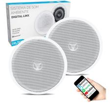 Kit Som Ambiente Arandela Alto Falante Branca Ativa Bluetooth Leson 140w Rms + Passiva