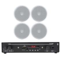 Kit Som Ambiente Bluetooth + 4 Arandela Quadrada Teto Gesso Kit Som Ambiente Bluetooth + 4 Arandela Quadrada Teto Gesso