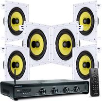 Kit Som Ambiente Bluetooth 4500 + 6 Caixas De Som Embutir Kit Som Ambiente Bluetooth 4500 + 6 Caixas De Som Embutir