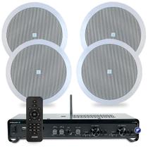 Kit Som Ambiente Bluetooth Area Gourmet Conexão Optical Tv Spotify + 4 Arandelas Embutir Jbl
