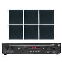 Kit Som Ambiente Bluetooth Com 6 Arandelas Quadradas Teto