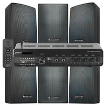 Kit Som Ambiente Bluetooth Frahm Slim 3200 com 6 Caixas Ps200 Plus Cor Preto Kit Som Ambiente Bluetooth Frahm Slim 3200 com 6 Caixas Ps200 Plus Cor Preto