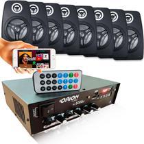 Kit Som Ambiente Borne Rc5000 Bt + 8 Caixa Acustica 55w Kit Som Ambiente Borne Rc5000 Bt + 8 Caixa Acustica 55w