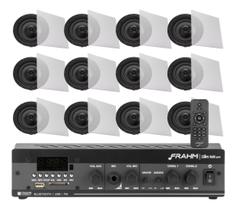 Kit Som Ambiente Embutir Gesso Teto Receiver Slim 1600 Bluetooth Usb Sd + 12 Arandela S3 Kit Som Ambiente Embutir Gesso Teto Receiver Slim 1600 Bluetooth Usb Sd + 12 Arandela S3