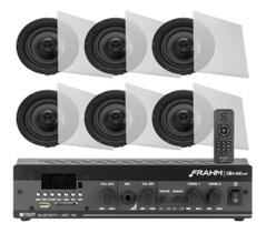 Kit Som Ambiente Embutir Gesso Teto Receiver Slim 1600 Bluetooth Usb Sd + 6 Arandela S3 Kit Som Ambiente Embutir Gesso Teto Receiver Slim 1600 Bluetooth Usb Sd + 6 Arandela S3