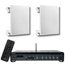 Kit Som Ambiente Frahm 3700 Slim + 2 Cx Som Arandela Embutir Kit Som Ambiente Frahm 3700 Slim + 2 Cx Som Arandela Embutir