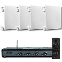 Kit Som Ambiente Frahm 4500 4 Cx Som Arandela Embutir Quad.