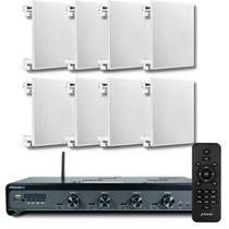 Kit Som Ambiente Frahm 4500 8 Cx Som Arandela Embutir Quad.