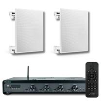 Kit Som Ambiente Frahm 4500 Slim + 2 Cx Som Arandela Embutir