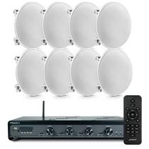 Kit Som Ambiente Frahm 4500 Slim + 8 Cx Som Arandela Embutir
