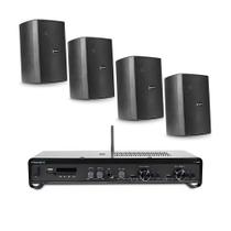 Kit Som Ambiente Frahm Amplificador Receiver Slim 2700 G5 160W RMS Bluetooth com Caixas de Som PS200