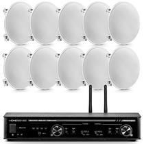 Kit Som Ambiente Home Sense 320.4 + 10 Som Arandela Embutir