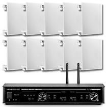 Kit Som Ambiente Home Sense 320.4 + 10 Som Arandela Quadrada