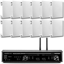Kit Som Ambiente Home Sense 320.4 + 12 Som Arandela Quadrada